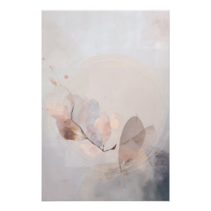 Gedroogde Eucalyptusbladeren Gouden Cirkel Minimal Perfect Poster