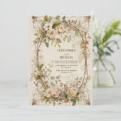 Gedroogde Fan Palm Oasis Botanische bruiloft Kaart (Staand voorkant)