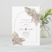 Gedroogde flora Warm Baby shower Kaart (Staand voorkant)