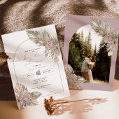 Gedroogde flora Warm Vrijgezellenfeest Kaart