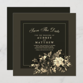 Gedroogde Floral Spray Earth Bruin bruiloft Save The Date