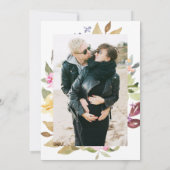 Gedroogde Floral Waterverf Art Wedding Foto Save The Date (Achterkant)