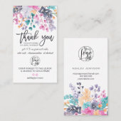 Gedroogde florale waterverf logo orde dank u visitekaartje (Voorkant / Achterkant)