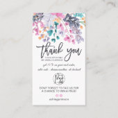 Gedroogde florale waterverf logo orde dank u visitekaartje (Voorkant)