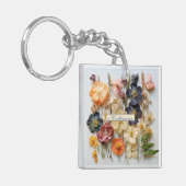 Gedroogde geperste bloemen sleutelhanger (Voorkant Links)