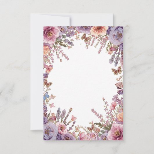 Gedroogde Geperste Roze Lavendel Veldbloem STD Save The Date (Achterkant)