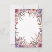 Gedroogde Geperste Roze Lavendel Wilde Bloem STD Save The Date (Achterkant)