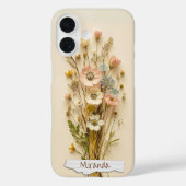  gedroogde geperste wilde bloemen aangepaste naam Case-Mate iPhone case (Achterkant)