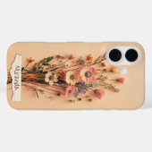 gedroogde geperste wilde bloemen aangepaste naam Case-Mate iPhone case (Achterkant (horizontaal))