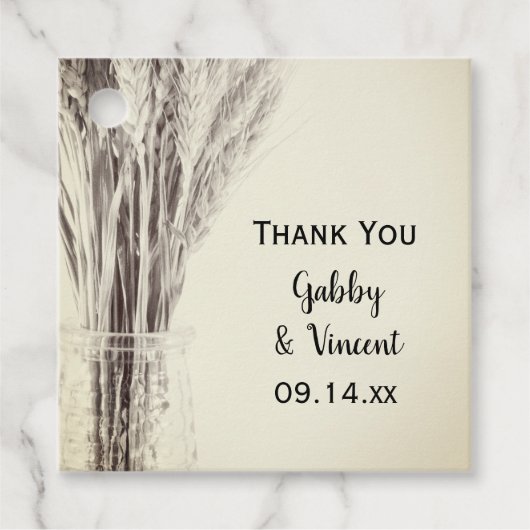 Gedroogde gerst in Boerderij met melkfles Bedankjes Labels (Voorkant)