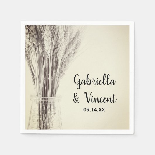 Gedroogde gerst in Bottle Country Boerderij Weddin Servet (Voorkant)