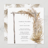 Gedroogde Grass Pampas Wedding Arch Kaart (Voorkant / Achterkant)