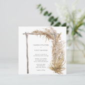 Gedroogde Grass Pampas Wedding Arch Kaart (Staand voorkant)
