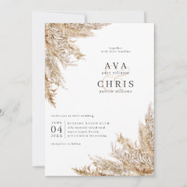Gedroogde Grass Pampas Wedding Invitation Kaart