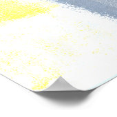 'Gedroogde' grijze en gele Abstracte kunst Poster (Hoek)