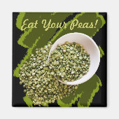 Gedroogde groene erwt-foto-Sjabloon, gevuld Magneet (Voorkant)