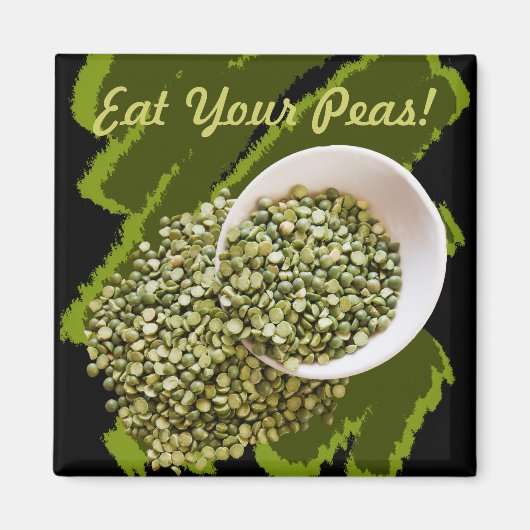 Gedroogde groene erwt-foto-Sjabloon, gevuld Magneet (Voorkant)