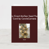 Gedroogde Grote Mullien Seed Pods Note Kaart (Achterkant)