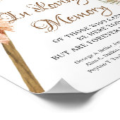 Gedroogde handpalm laat Pampas Grass in Loving Mem Poster (Hoek)