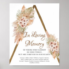 Gedroogde handpalm laat Pampas Grass in Loving Mem Poster