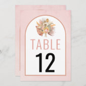 Gedroogde handpalmen en pampas-gras zacht roze bru (Voorkant / Achterkant)