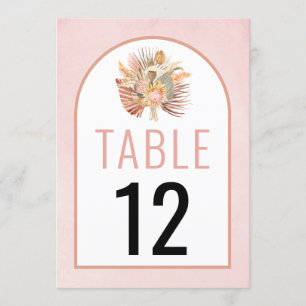 Gedroogde handpalmen en pampas-gras zacht roze bru