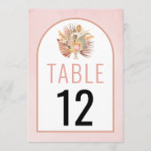 Gedroogde handpalmen en pampas-gras zacht roze bru (Voorkant)