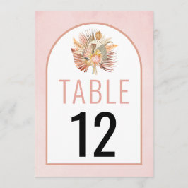 Gedroogde handpalmen en pampas-gras zacht roze bru