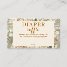 Gedroogde handpalmen Lunaria Diaper Raffle Enclosu Informatiekaartje