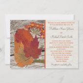 Gedroogde herfst Leaves en Flowers Wedding Invitat Kaart (Achterkant)