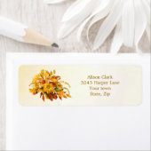 Gedroogde herfstbladeren en bloemen Label (Insitu)