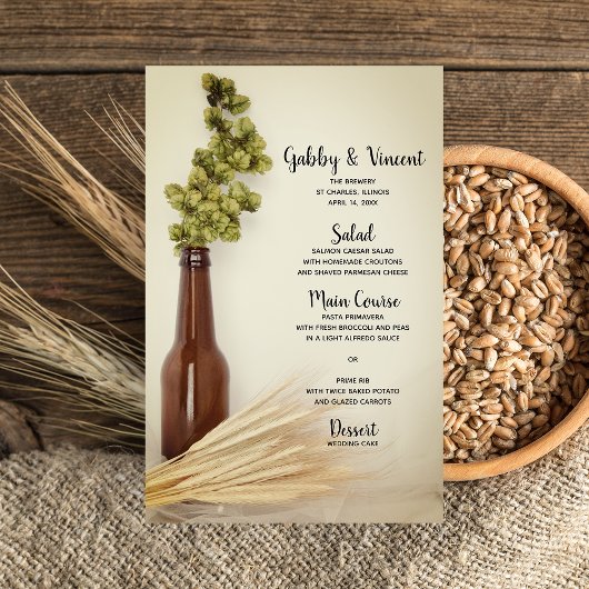 Gedroogde hop en het Wheat Brewery Wedding Menu