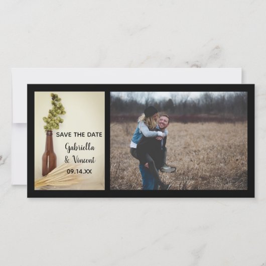 Gedroogde hop en hittebrouwerij Bespaar de datum Save The Date (Voorkant)