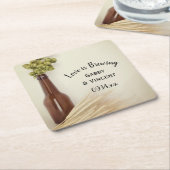 Gedroogde hop en hittebrouwerij kartonnen onderzetters (Schuin)