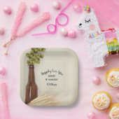 Gedroogde hop en tarwe Hoppily Ever Wedding Papieren Bordje (Feest)