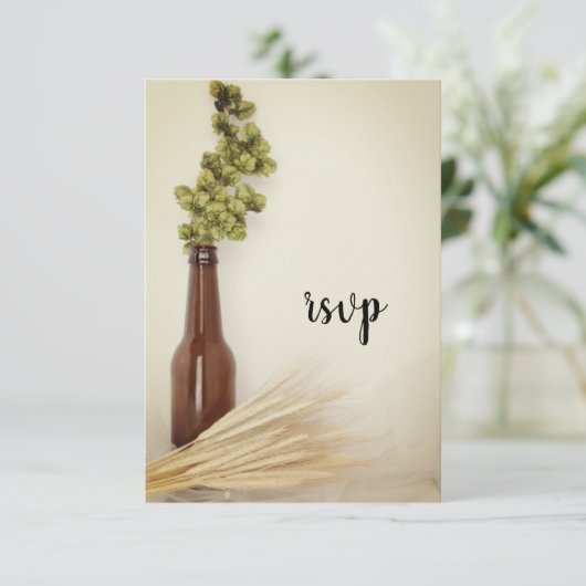 Gedroogde hop en tarwebrouwerij RSVP Kaartje (Staand voorkant)