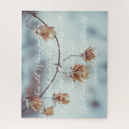 Gedroogde hop Garland op de Snowy-achtergrond Legpuzzel