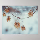 Gedroogde hop Garland op de Snowy-achtergrond Poster (Voorkant)