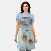 Gedroogde hop Garland op de Snowy-achtergrond Schort (Gedragen)