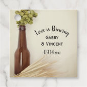 Gedroogde Hop Tarwe Brouwerij Liefde is Brouwen Bedankjes Labels (Voorkant)