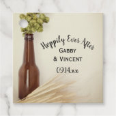 gedroogde hop tarwe hoppig ooit na bier bruiloft bedankjes labels (Voorkant)