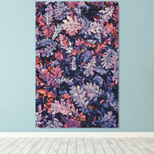Gedroogde kleurrijke herfstbladeren – Natuur-geïns Canvas Afdruk (Insitu (Houten vloer))