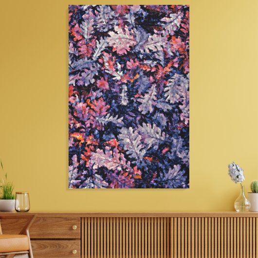 Gedroogde kleurrijke herfstbladeren – Natuur-geïns Canvas Afdruk (Insitu (Woonkamer))