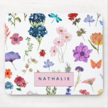 Gedroogde kleurrijke kleine bloemen aquarel voorna