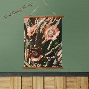 Gedroogde Kokosbloemen Rustiek Hangend Wandkleed