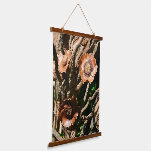 Gedroogde Kokosnoot Bloemen Rustiek Hangend Wandkleed (Gebogen)