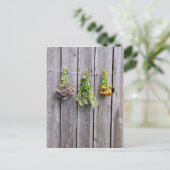 gedroogde kruiden houten grijze wand briefkaart (Staand voorkant)