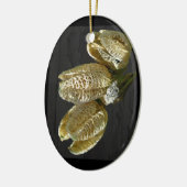 Gedroogde Lily Seed Pods Keramisch Ornament (Links)