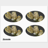 Gedroogde Lily Seed Pods Ovale Sticker (Vel)