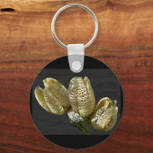 Gedroogde Lily Seed Pods Sleutelhanger (Voorkant)